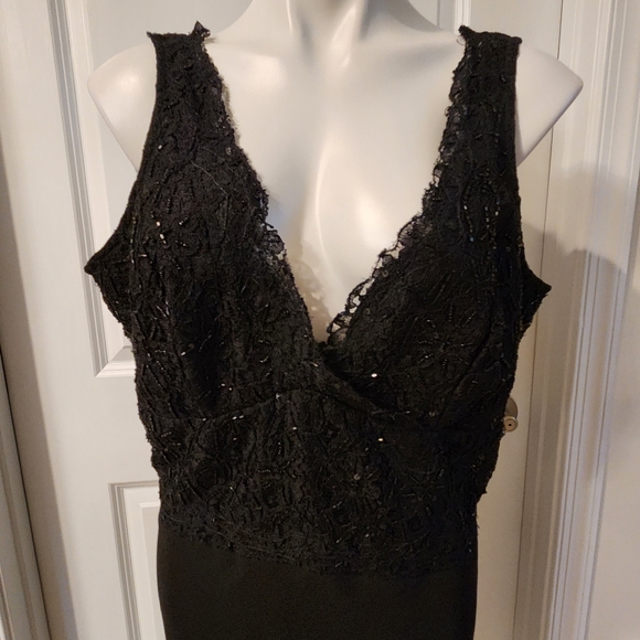 Lawrence Kazar vintage black dress lace jacket set size 16 - Picture 10 of 15